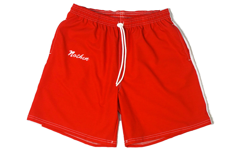 Striped Athletic Trunks - Red